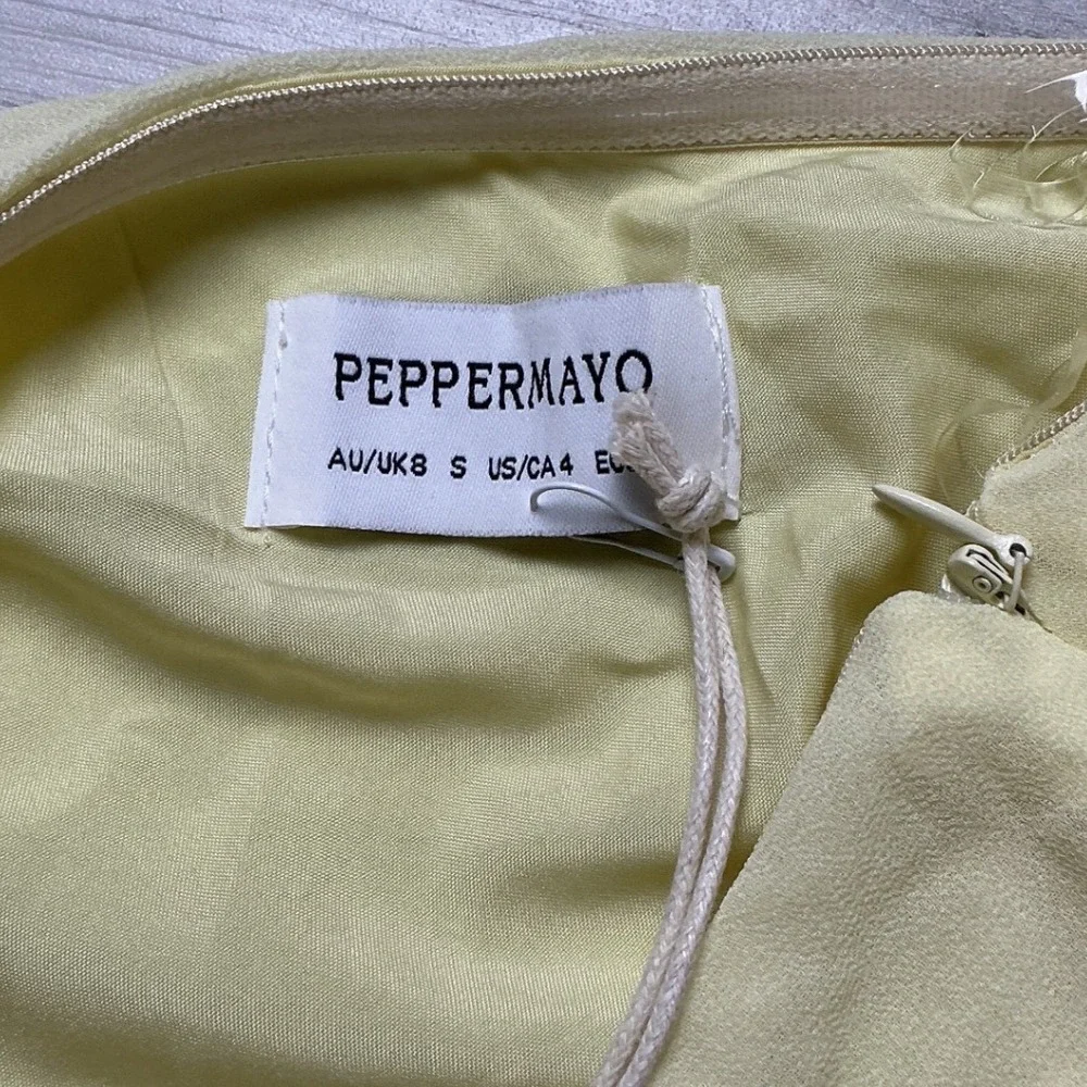 Peppermayo Under The Pagoda Maxi Dress Yellow Size 4 New With Tags - Picture 7 of 10